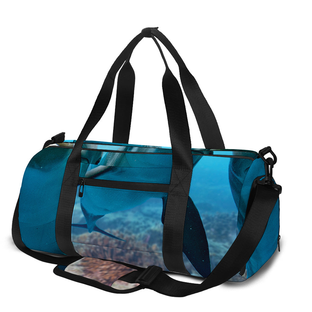 Cute Dolphins In The Ocean Print Gym Bag
