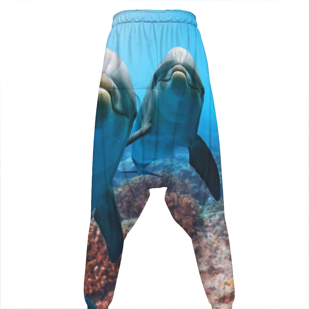 Cute Dolphins In The Ocean Print Hammer Pants
