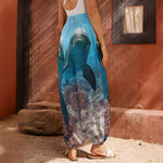 Cute Dolphins In The Ocean Print Harem Pants