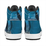 Cute Dolphins In The Ocean Print High Top Leather Sneakers