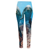 Cute Dolphins In The Ocean Print High-Waisted Pocket Leggings