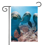 Cute Dolphins In The Ocean Print House Flag