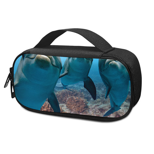 Cute Dolphins In The Ocean Print Insulin Cooler Travel Case