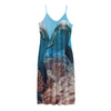 Cute Dolphins In The Ocean Print Jersey Midi Cami Dress