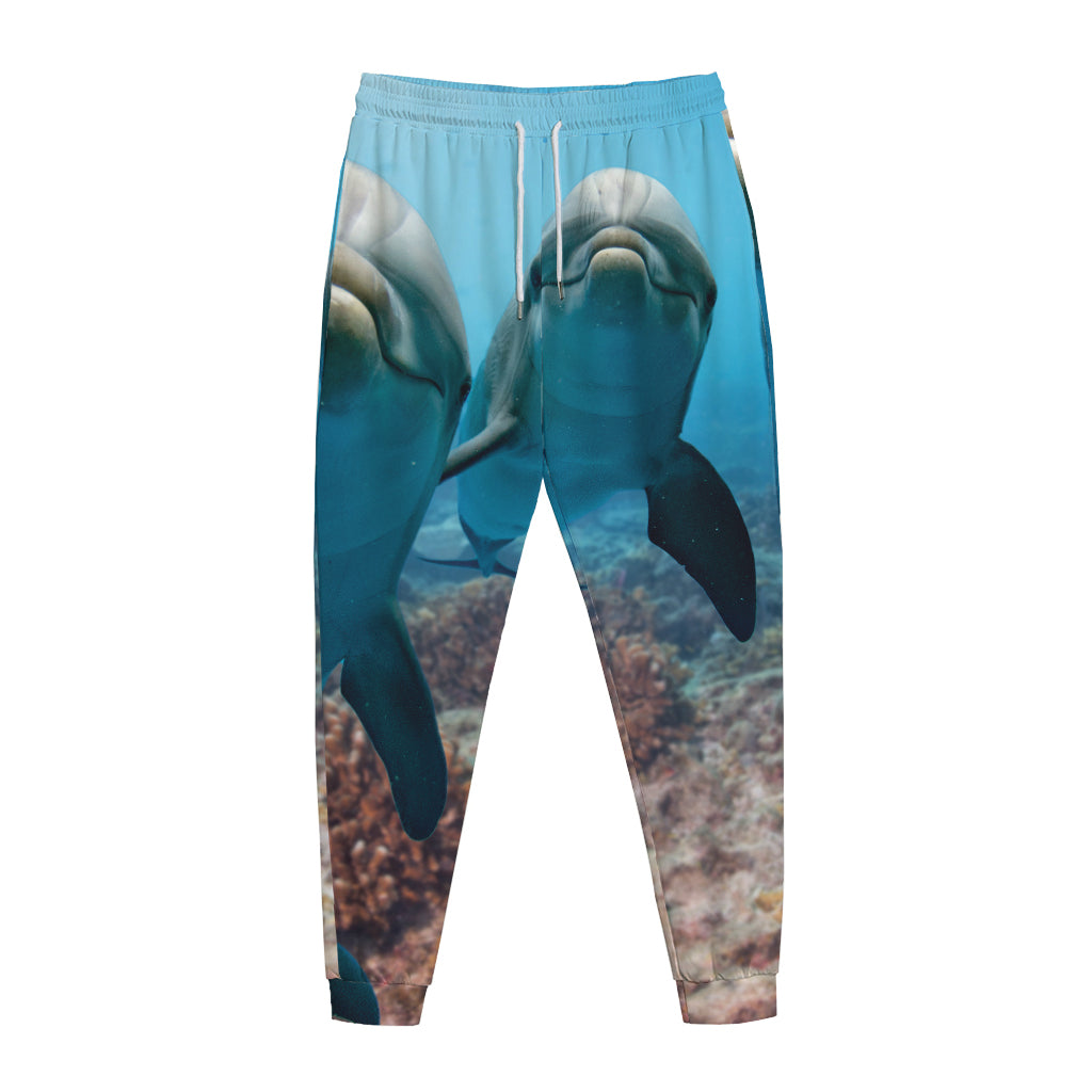 Cute Dolphins In The Ocean Print Jogger Pants