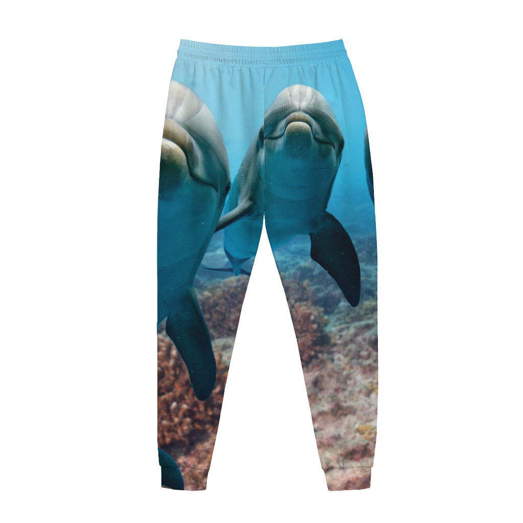 Cute Dolphins In The Ocean Print Jogger Pants