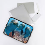Cute Dolphins In The Ocean Print Laptop Sleeve