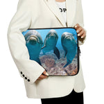 Cute Dolphins In The Ocean Print Laptop Sleeve