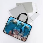 Cute Dolphins In The Ocean Print Laptop Sleeve With Handle
