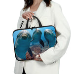 Cute Dolphins In The Ocean Print Laptop Sleeve With Handle