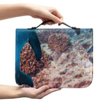 Cute Dolphins In The Ocean Print Leather Bible Cover