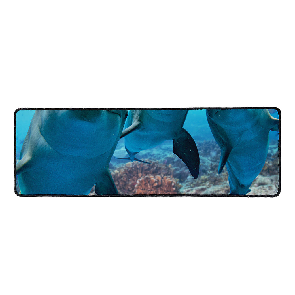 Cute Dolphins In The Ocean Print Long Kitchen Mat