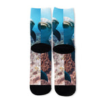 Cute Dolphins In The Ocean Print Long Socks