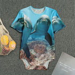 Cute Dolphins In The Ocean Print Men's Bodysuit