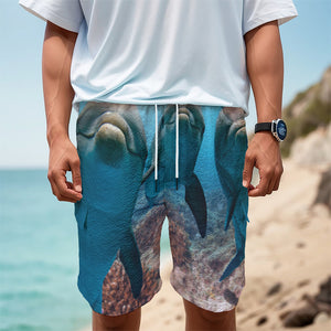 Cute Dolphins In The Ocean Print Men's Cargo Shorts