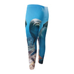 Cute Dolphins In The Ocean Print Men's Compression Pants