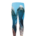Cute Dolphins In The Ocean Print Men's Leggings