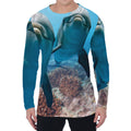 Cute Dolphins In The Ocean Print Men's Long Sleeve T-Shirt