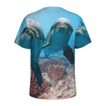 Cute Dolphins In The Ocean Print Men's Sports T-Shirt