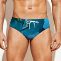 Cute Dolphins In The Ocean Print Men's Swim Briefs