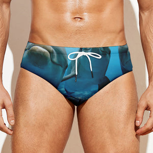 Cute Dolphins In The Ocean Print Men's Swim Briefs