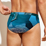 Cute Dolphins In The Ocean Print Men's Swim Briefs