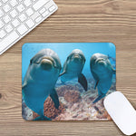 Cute Dolphins In The Ocean Print Mouse Pad