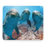 Cute Dolphins In The Ocean Print Mouse Pad
