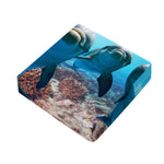 Cute Dolphins In The Ocean Print Outdoor Seat Cushion Cover