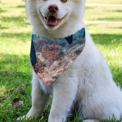Cute Dolphins In The Ocean Print Over The Collar Dog Bandana