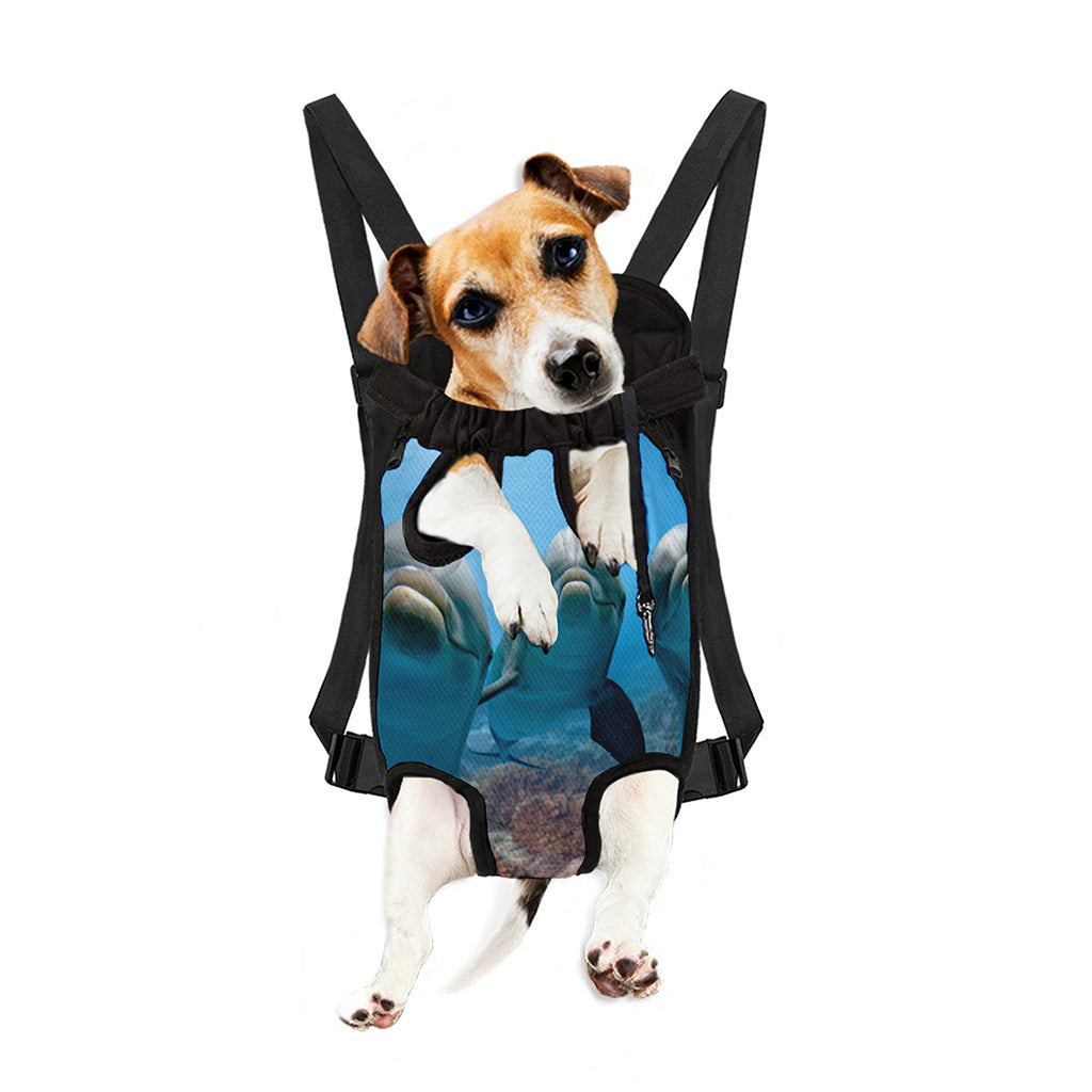 Cute Dolphins In The Ocean Print Pet Carrier Backpack