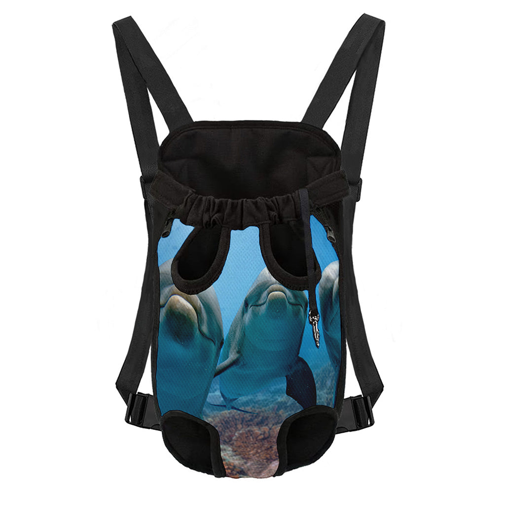 Cute Dolphins In The Ocean Print Pet Carrier Backpack