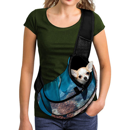 Cute Dolphins In The Ocean Print Pet Sling Carrier
