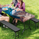 Cute Dolphins In The Ocean Print Picnic Table Cover