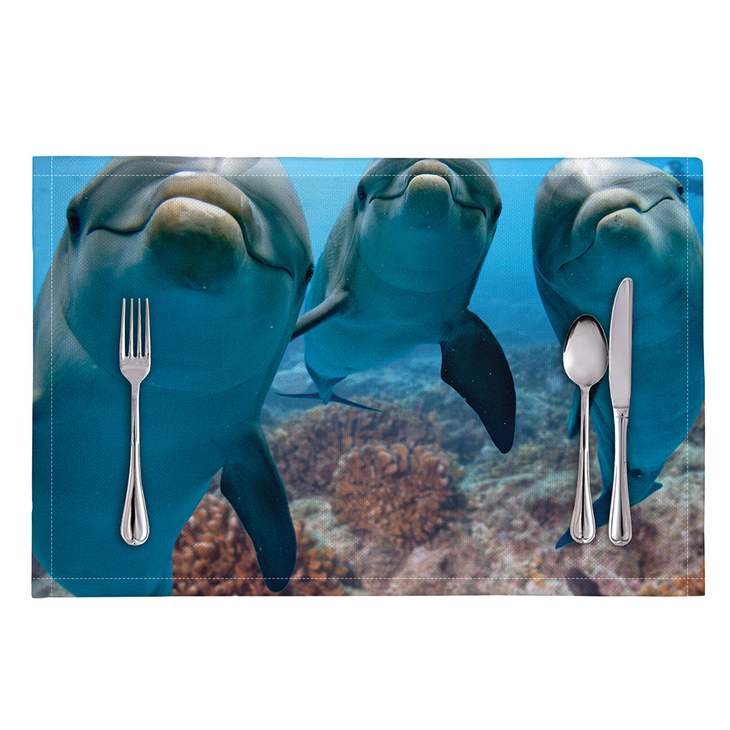 Cute Dolphins In The Ocean Print Placemat