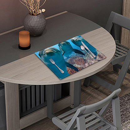 Cute Dolphins In The Ocean Print Placemat