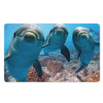 Cute Dolphins In The Ocean Print Polyester Doormat