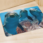 Cute Dolphins In The Ocean Print Polyester Doormat
