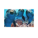 Cute Dolphins In The Ocean Print Polyester Flag