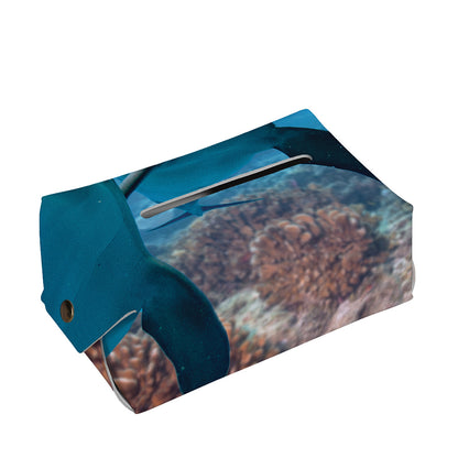 Cute Dolphins In The Ocean Print Rectangle Tissue Box Cover
