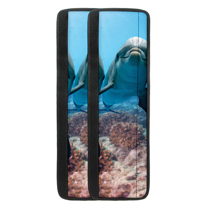 Cute Dolphins In The Ocean Print Refrigerator Handle Covers