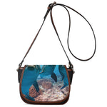 Cute Dolphins In The Ocean Print Saddle Bag