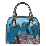 Cute Dolphins In The Ocean Print Shoulder Handbag