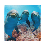 Cute Dolphins In The Ocean Print Silk Bandana
