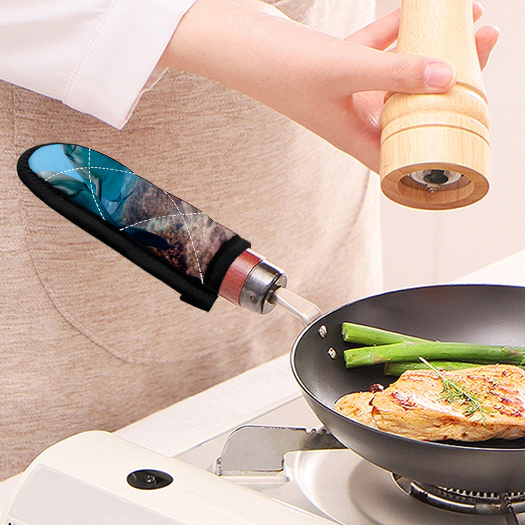 Cute Dolphins In The Ocean Print Skillet Handle Cover