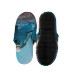 Cute Dolphins In The Ocean Print Slippers