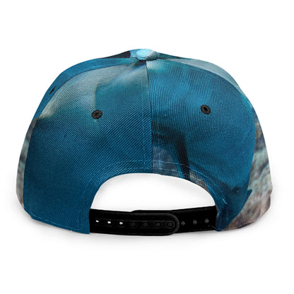 Cute Dolphins In The Ocean Print Snapback Cap