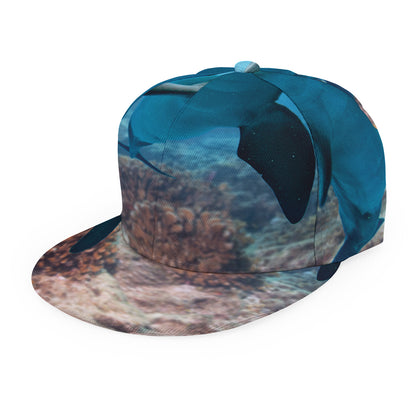 Cute Dolphins In The Ocean Print Snapback Cap