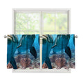 Cute Dolphins In The Ocean Print Tier Curtains