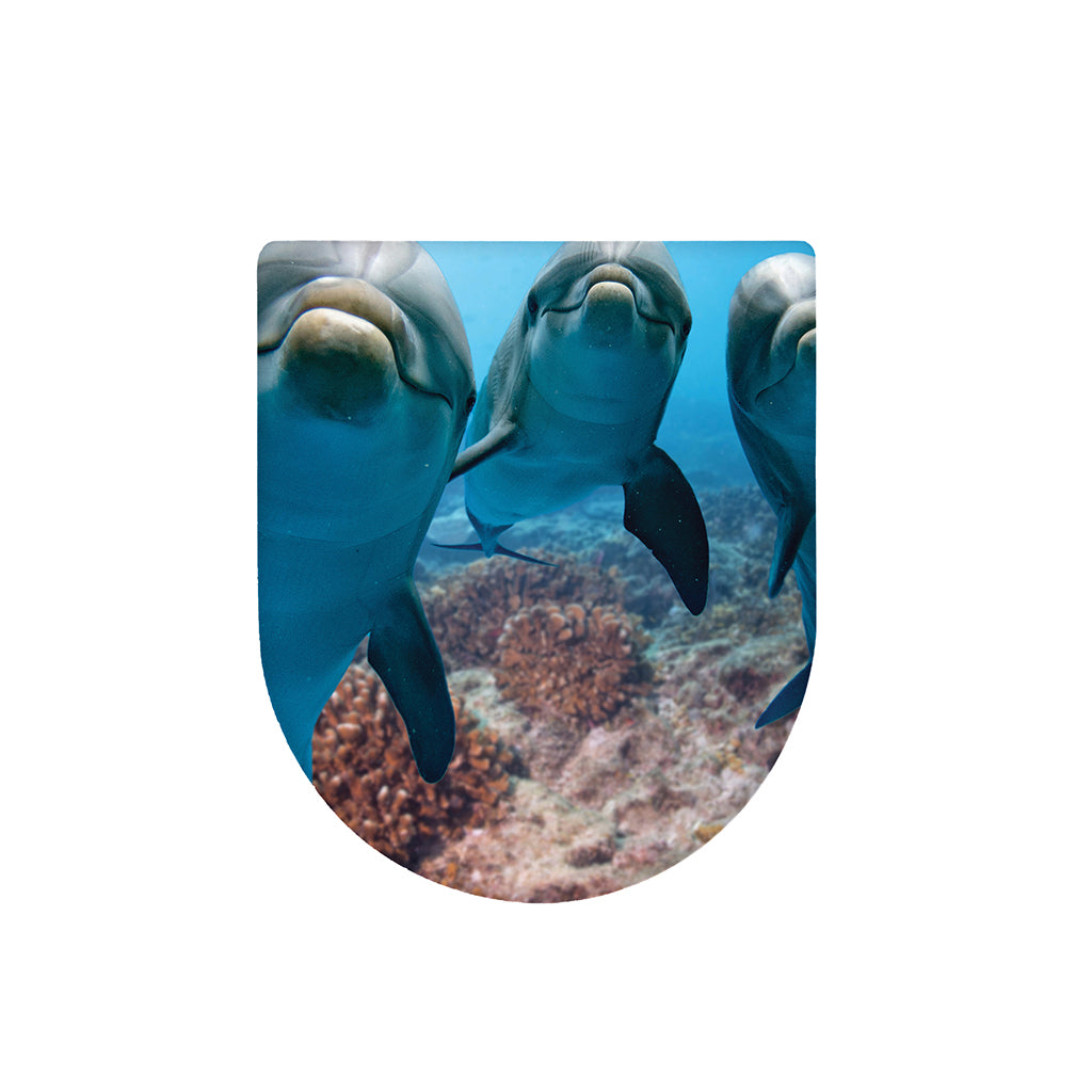 Cute Dolphins In The Ocean Print Toilet Lid Cover